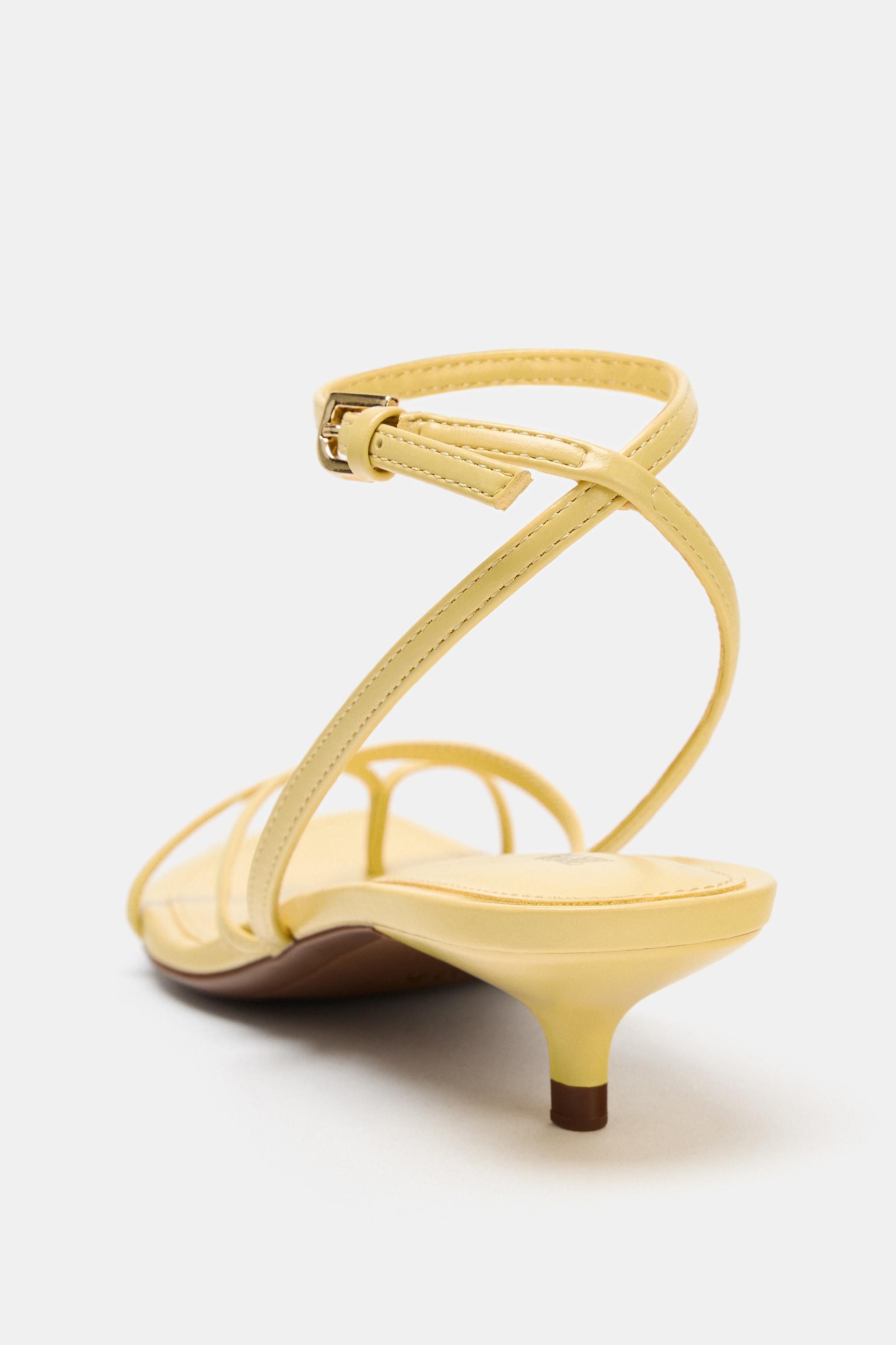 STRAPPY KITTEN HEEL SANDALS